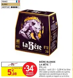 Intermarché la Bête BIÈRE BLONDE offre