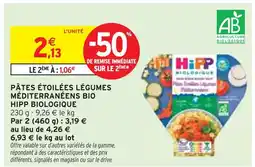 Intermarché HIPP PÂTES ÉTOILÉES LÉGUMES MÉDITERRANÉENS BIO offre