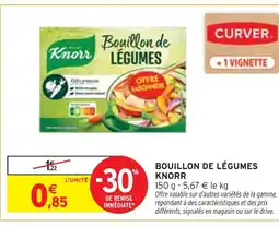 Intermarché KNORR BOUILLON DE LÉGUMES offre