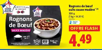 Lidl Rognons de bœuf cuits sauce madère offre