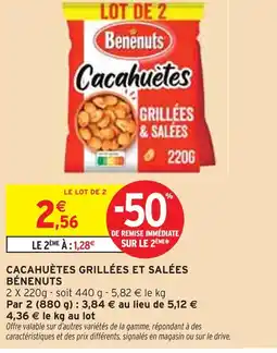 Intermarché Bénénuts Cacahuètes Grillées et Salées offre