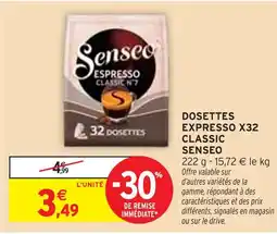 Intermarché SENSEO Dosettes Expresso x32 Classic offre