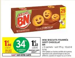 Intermarché BN MINI BISCUITS FOURRÉS GOÛT CHOCOLAT offre