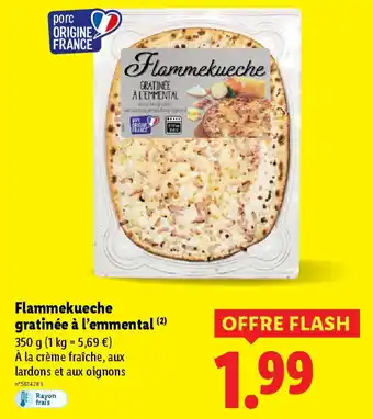 Lidl Flammekueche gratinée à l'emmental offre