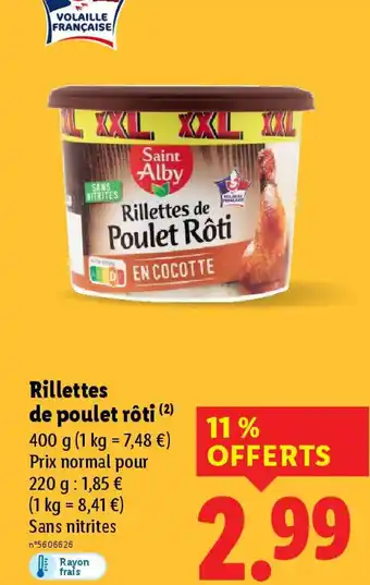 Lidl Rillettes de poulet rôti offre