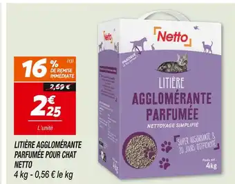 Netto Netto Litière agglomérante parfumée pour chat offre