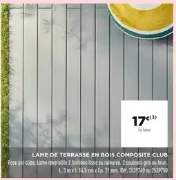 Lapeyre Lame de terrasse en bois composite club offre