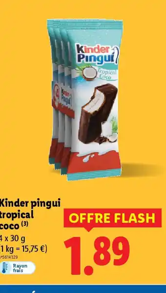 Lidl KINDER pingui tropical coco offre