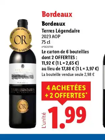 Lidl Bordeaux Terres Légendaire offre