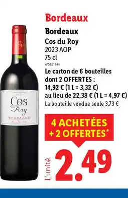 Lidl Bordeaux Cos du Roy offre