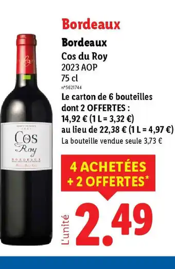 Lidl Bordeaux Cos du Roy offre