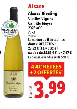 Lidl Alsace Riesling Vieilles Vignes Camille Meyer offre