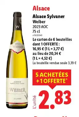 Lidl Alsace Sylvaner offre