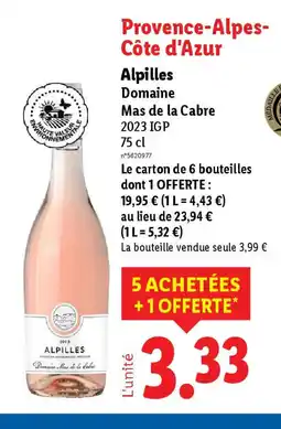 Lidl Alpilles Domaine Mas de la Cabre 2023 IGP offre