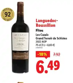 Lidl Fitou Les Cazals Grand Terroir de Schistes offre