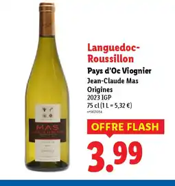 Lidl Pays d'Oc Viognier Jean-Claude Mas Origines offre