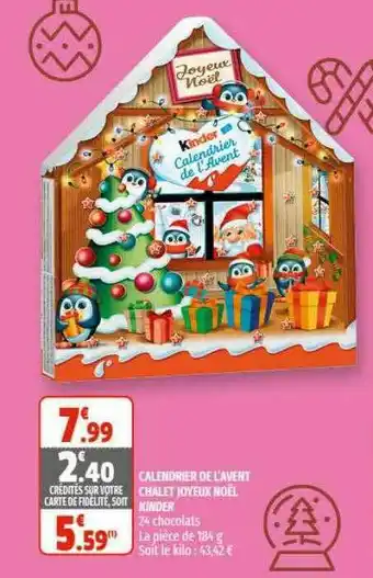 Coccinelle Express Calendrier De L'avent Chalet Joyeux Noël Kinder offre
