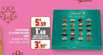 Coccinelle Express Assortiment De 20 Mini Pralinés Lindt offre