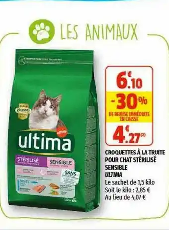 Coccinelle Express Croquettes à La Truite Pour Chat Stérilisé Sensible Ultima offre