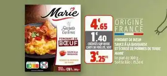 Coccinelle Express Fondant De Bœuf Sauce à La Basquaise Et écrasé De Pommes De Terre Marie offre