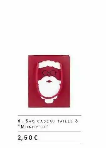 Monoprix Sac Cadeau Taille S offre