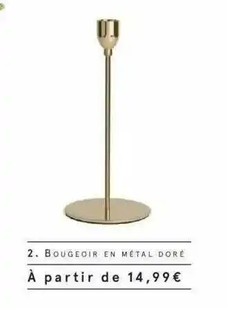 Monoprix Bougeoir En Métal Doré offre