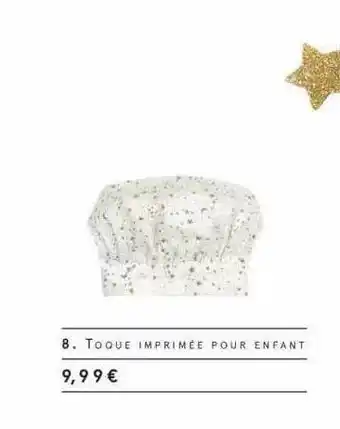 Monoprix Toque Imprimée Pour Enfant offre