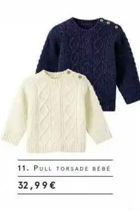 Monoprix Pull Torsadé Bébé offre