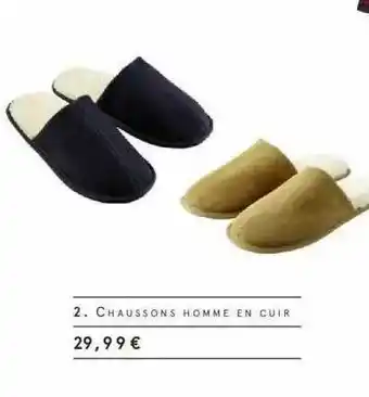 Monoprix Chaussons Homme En Cuir offre