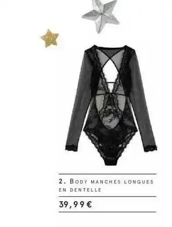 Body Manches Longues En Dentelle