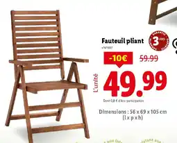 Lidl Fauteuil pliant offre