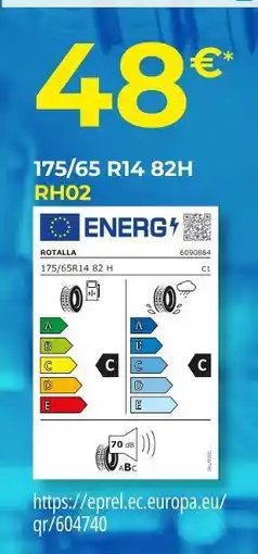 Euromaster Pneus 175/65 R14 82H RH02 offre