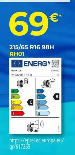 Euromaster ROTALLA Pneus 215/65 R16 98H offre