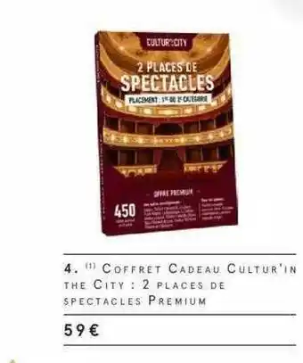 Monoprix Coffret Cadeau Cultur'in The City : 2 Places De Spectacles Premium offre