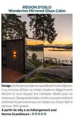 Kuoni Région d'oslo wonderlin mirrored glass cabin offre