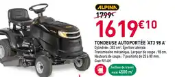 RAGT Jardin & Maison ALPINN Tondeuse autoportée ‘at3 98 a' offre