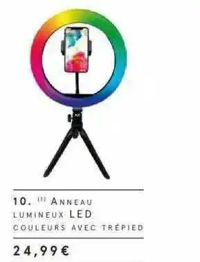 Monoprix Anneau Lumineux Led Couleurs Avec Trapied offre
