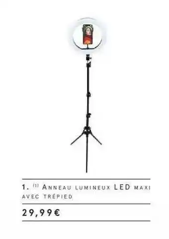 Monoprix Anneau Lumineux Led Maxi Avec Trépied offre