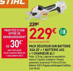 RAGT Jardin & Maison STIHL Pack sécateur sur batterie 'asa 20' + 1 batterie as2 +1 chargeur al1 offre