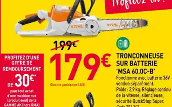 RAGT Jardin & Maison STIHL Tronçonneuse sur batterie 'msa 60.0c-b' offre