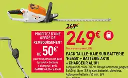 RAGT Jardin & Maison STIHL Pack taille-haie sur batterie 'hsa50'+ batterie ak10 + chargeur al101 offre