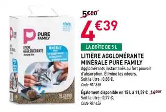 RAGT Jardin & Maison PURE FAMILY Litière agglomérante minérale offre