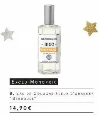 Monoprix Eau De Cologne Fleur D'oranger offre