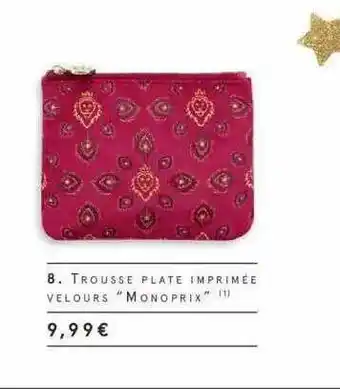 Monoprix Trousse Plate Imprimée Velours offre
