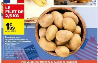 Carrefour Pommes De Terre De Consommation Blanche Filière Qualité Carrefour Agroécologie offre