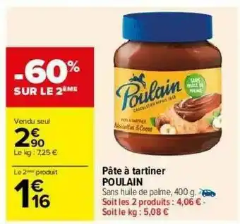 Carrefour Pâte à Tartiner Poulain offre
