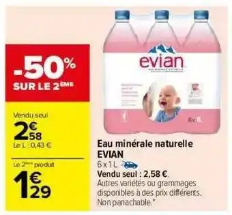 Carrefour Eau Minérale Naturelle Evian offre