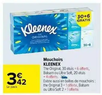Carrefour Mouchoirs Kleenex offre