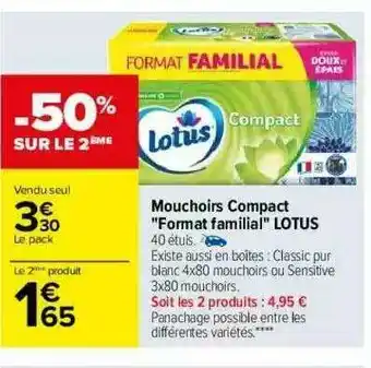Carrefour Mouchoirs Compact offre