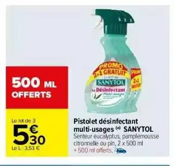 Carrefour Pistolet Désinfectant Multi-usages Sanytol offre